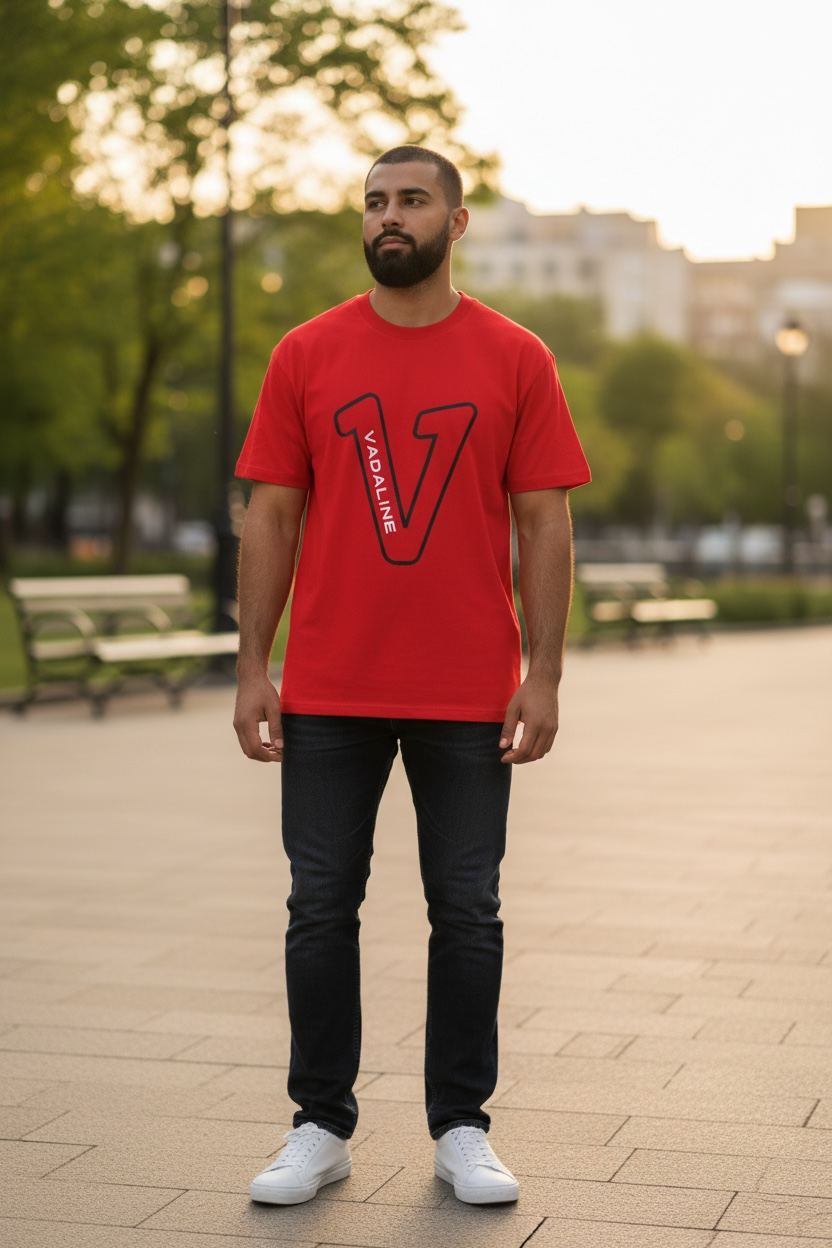 V Logo Red/Black T-shirt