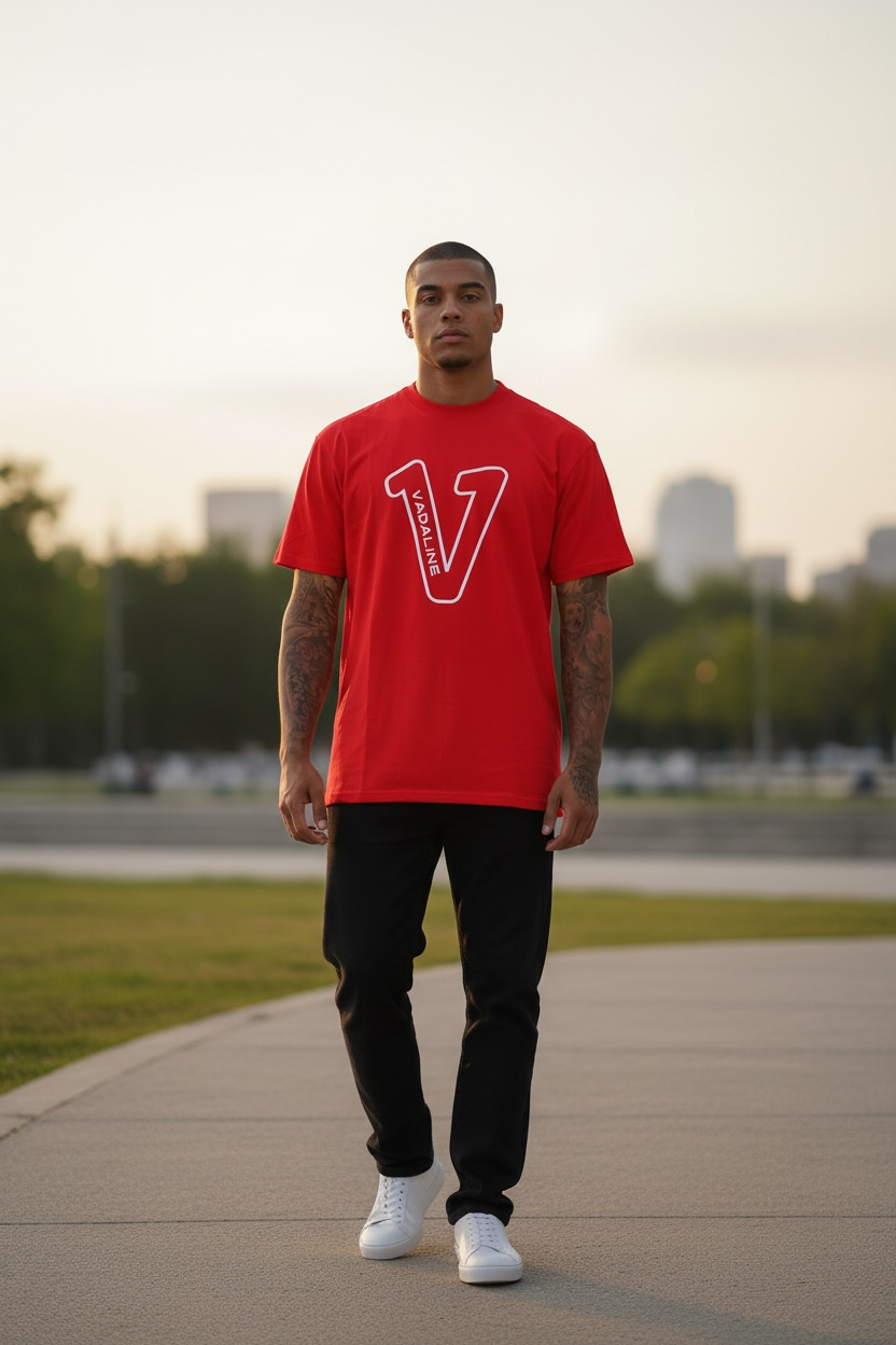 V Logo Red/White T-shirt
