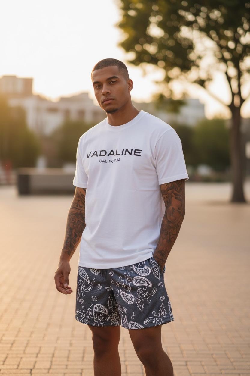 VADALINE GRAY PAISLEY SHORTS