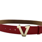 Gold V Buckle Red Belt
