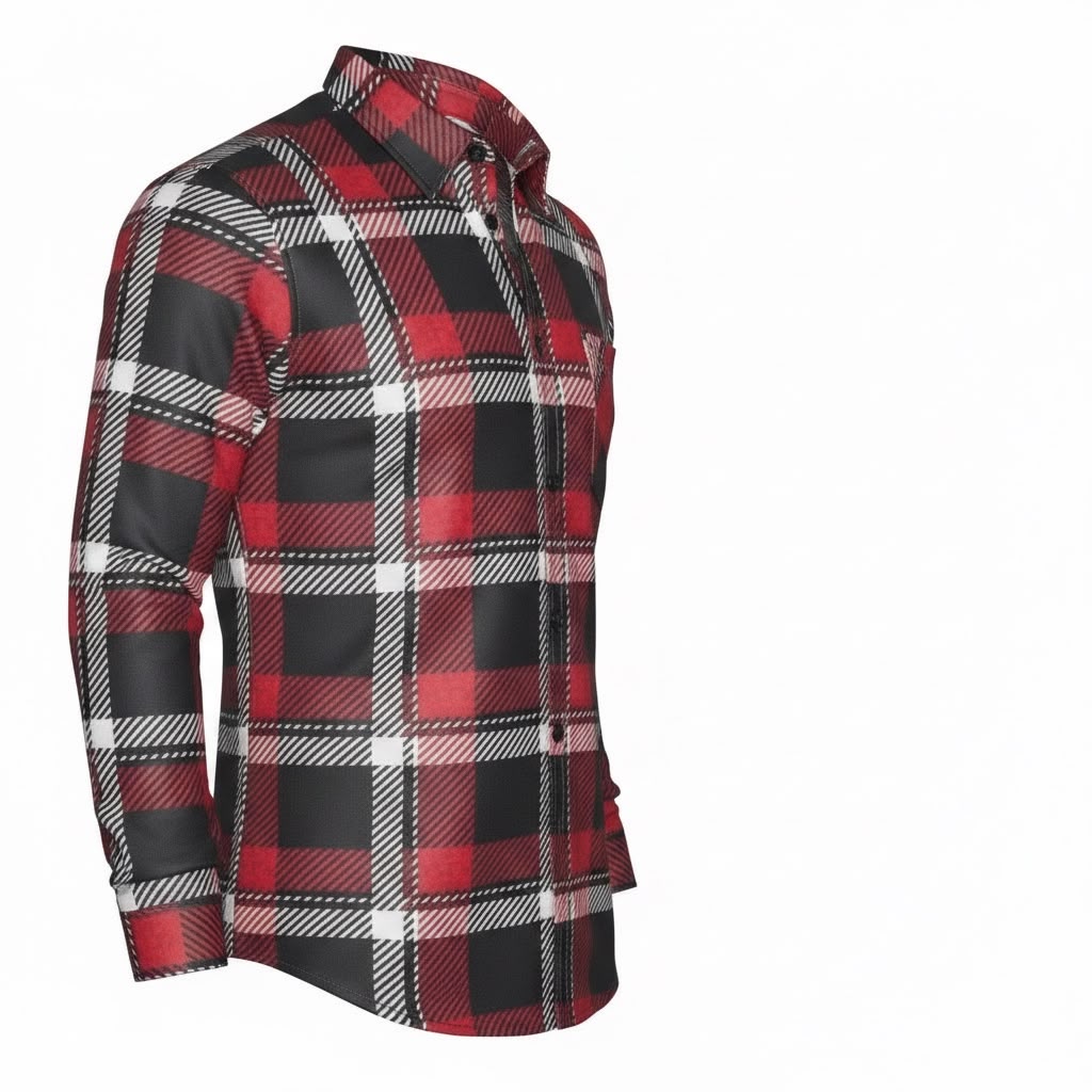 Relaxed Fit Red Flannel Shirt
