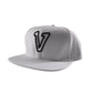 V Logo White/Black Snapback Hat