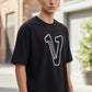 V Logo Black T-shirt