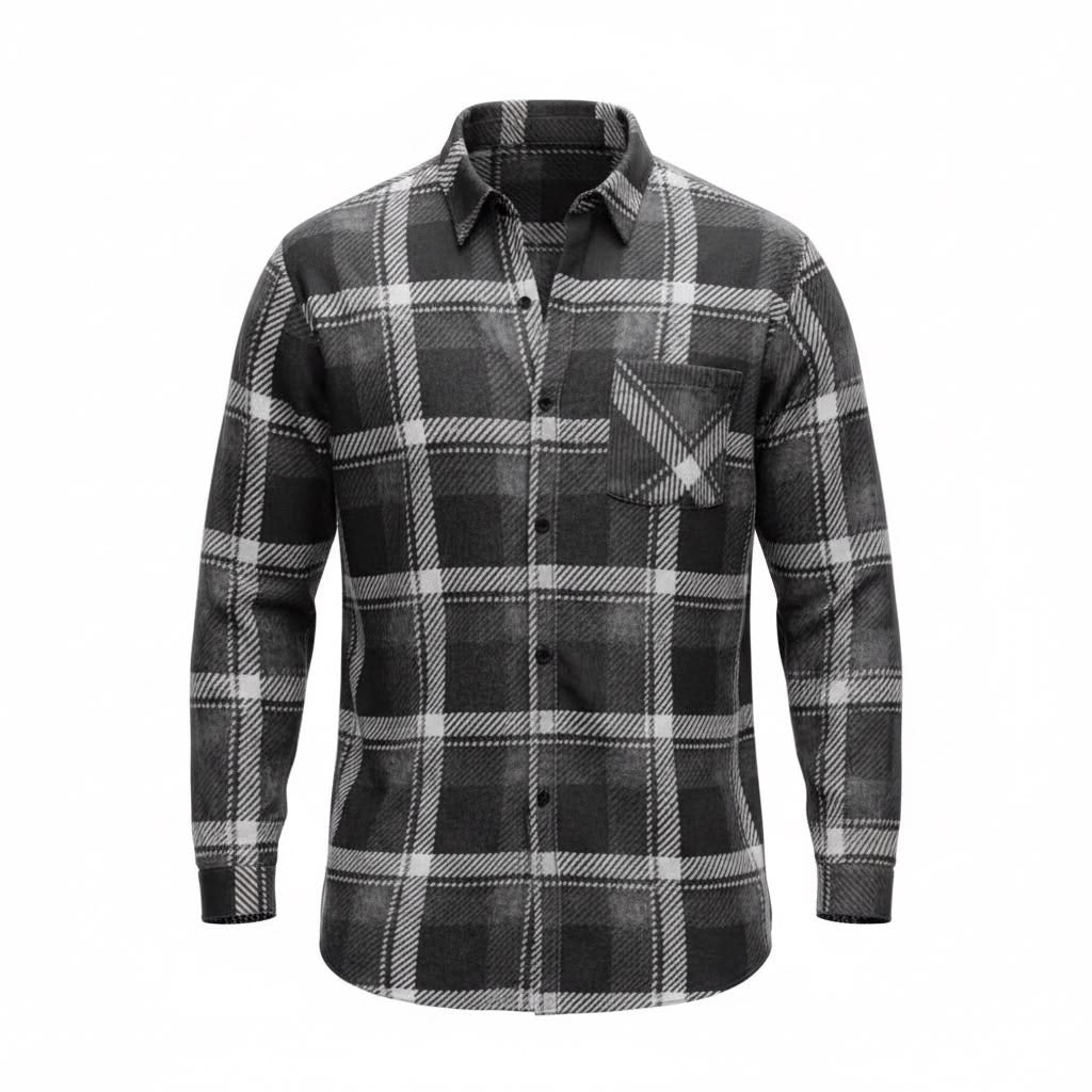 Relaxed Fit Black flannel shirt