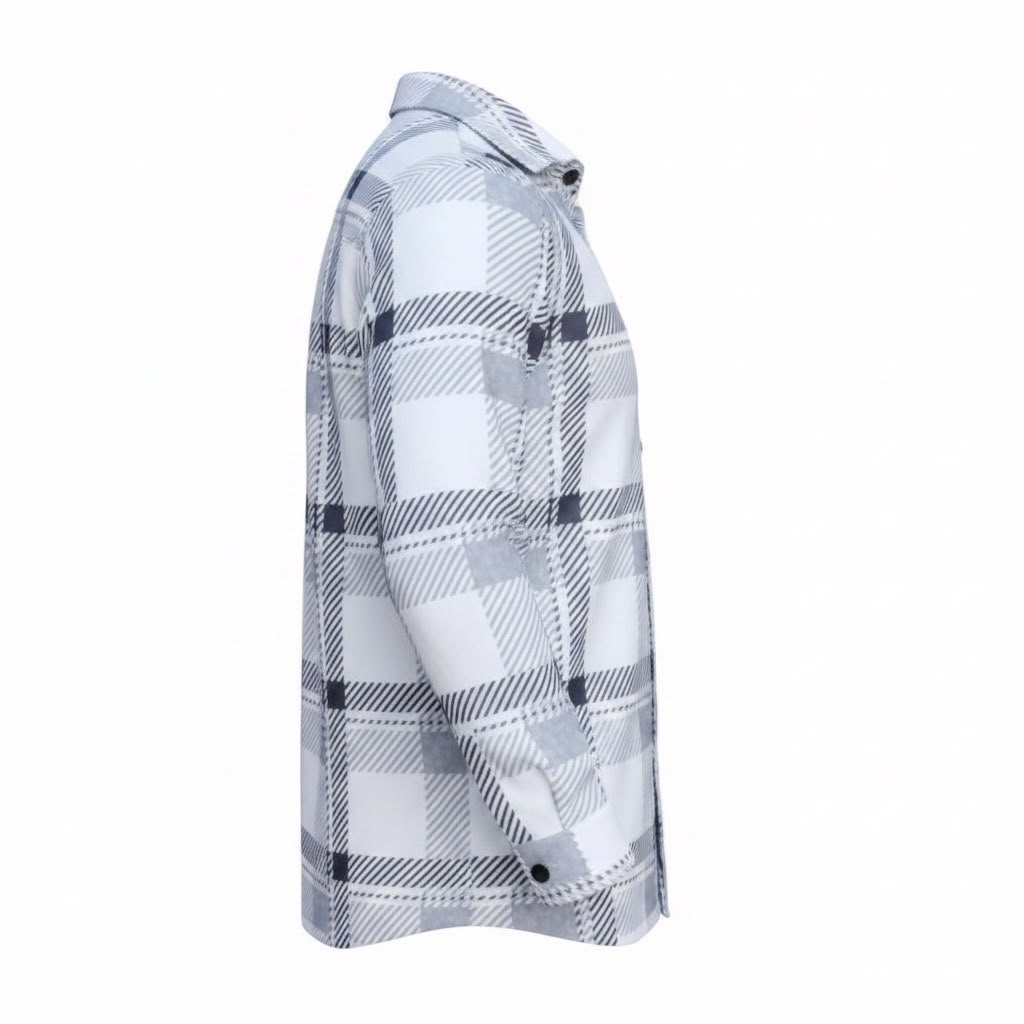 Relaxed Fit White Flannel Shirt - VADALINE