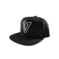 V Logo Black Snapback Hat