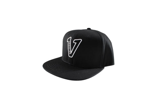 V Logo Black Snapback Hat