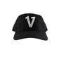 V Logo Black Dad Hat