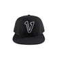 V Logo Black Snapback Hat