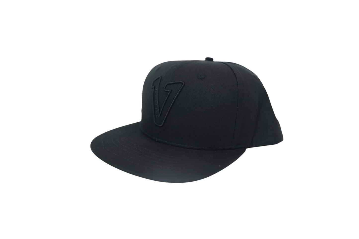 V Logo Black/Black Snapback Hat
