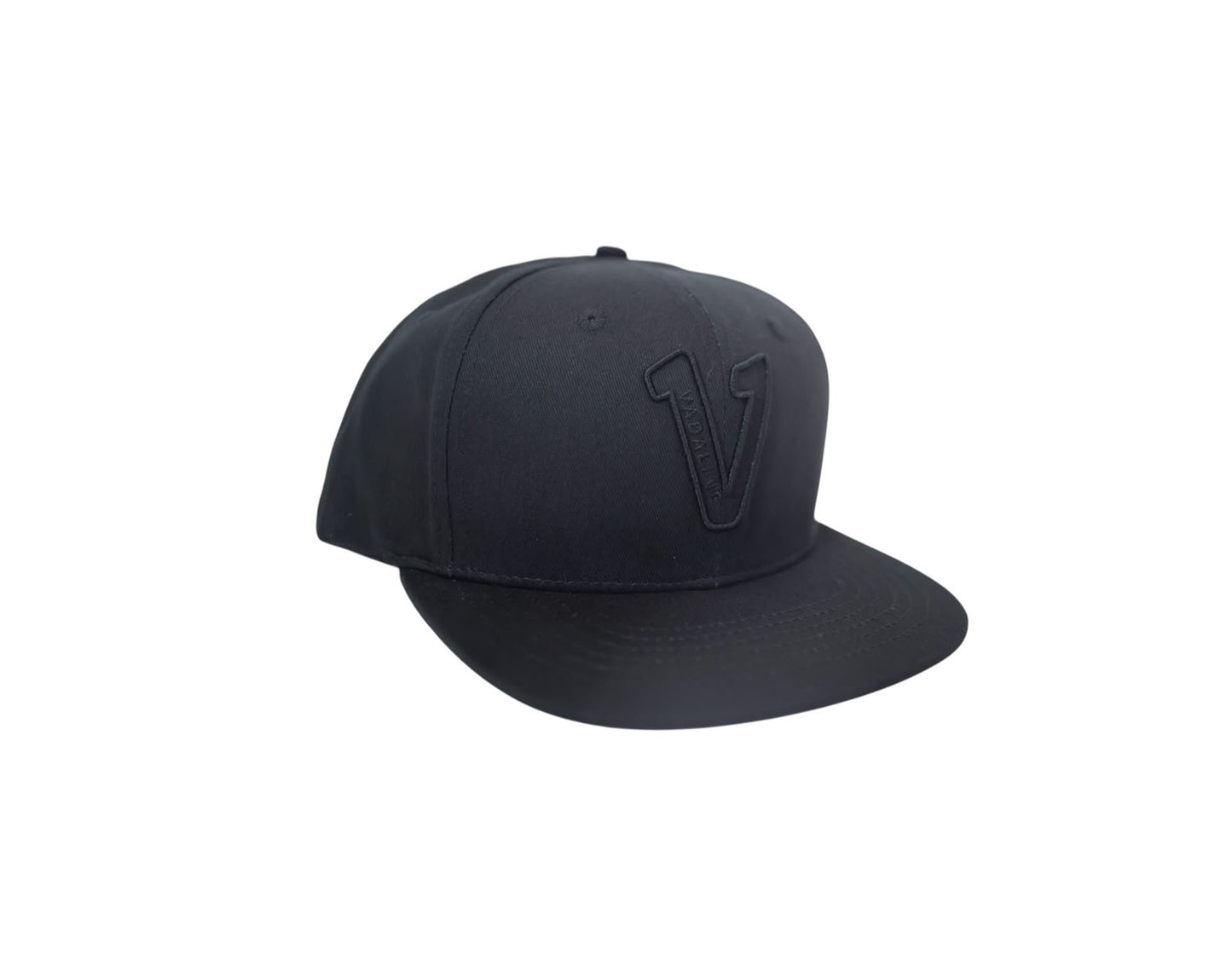 V Logo Black/Black Snapback Hat