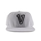 V Logo White/Black Snapback Hat