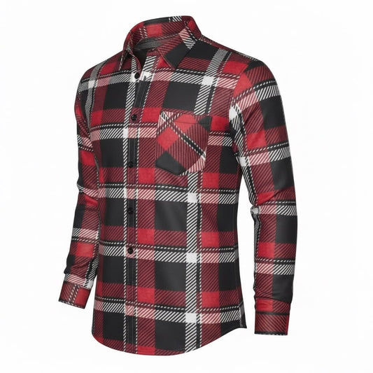 Relaxed Fit Red Flannel Shirt