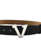 Silver  Buckle Black Belt