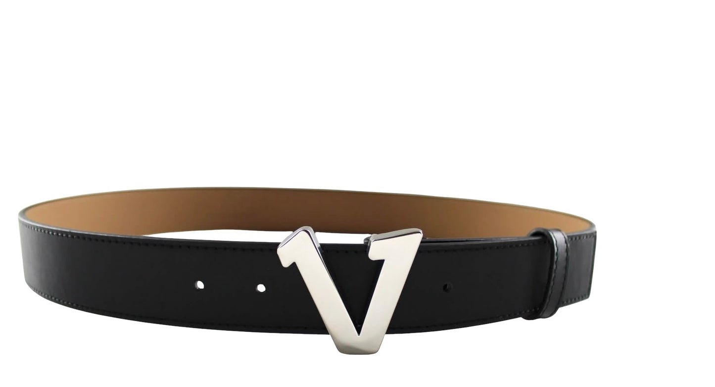 Silver  Buckle Black Belt