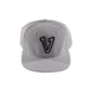 V Logo White/Black Snapback Hat