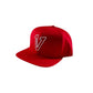 V Logo Red Snapback Hat