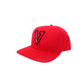 V Logo Red/Black Snapback hat