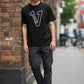 V Logo Black T-shirt