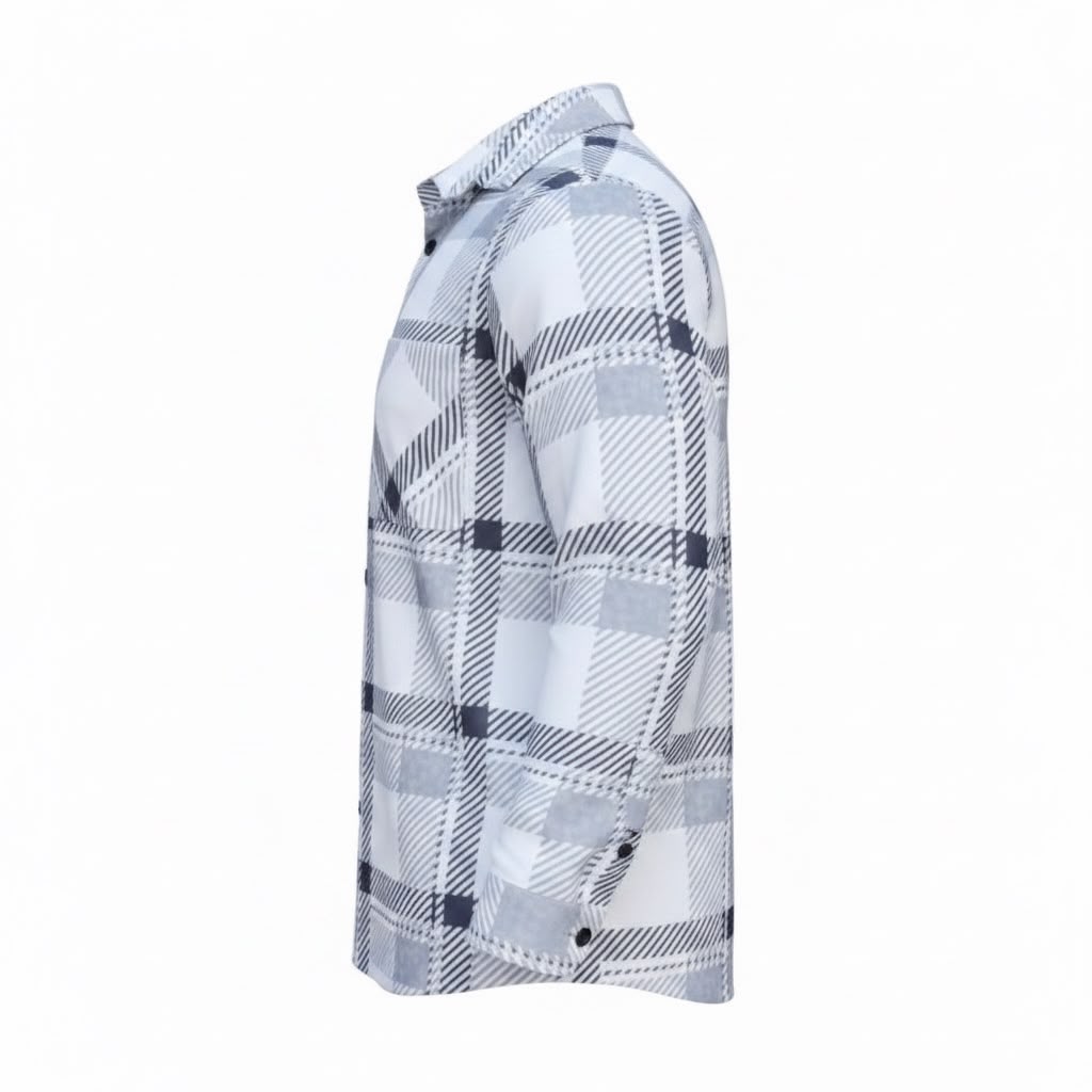 Relaxed Fit White Flannel Shirt