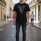 V Logo Black T-shirt