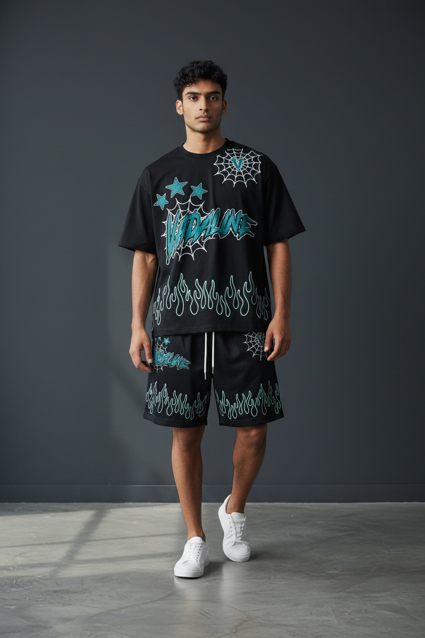 VADALINE BLACK MESH SHORTS