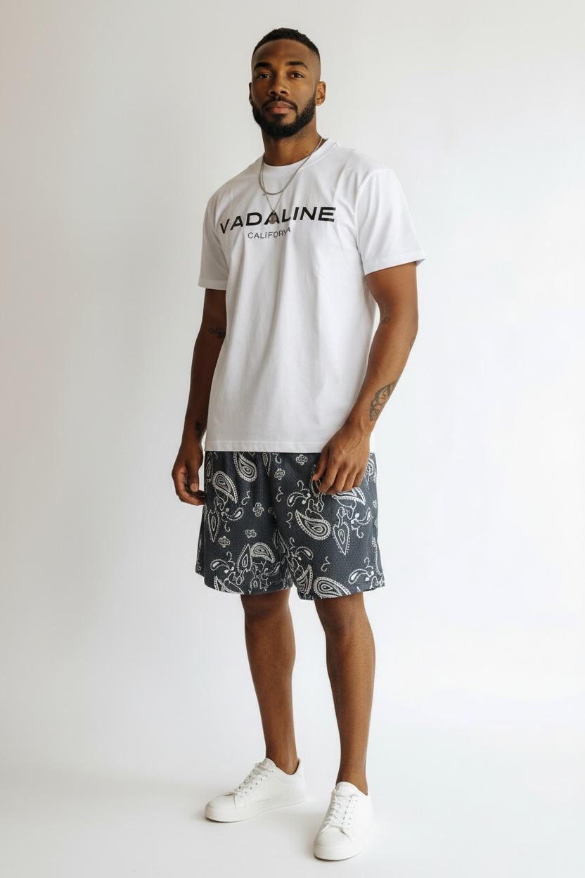 VADALINE GRAY PAISLEY SHORTS