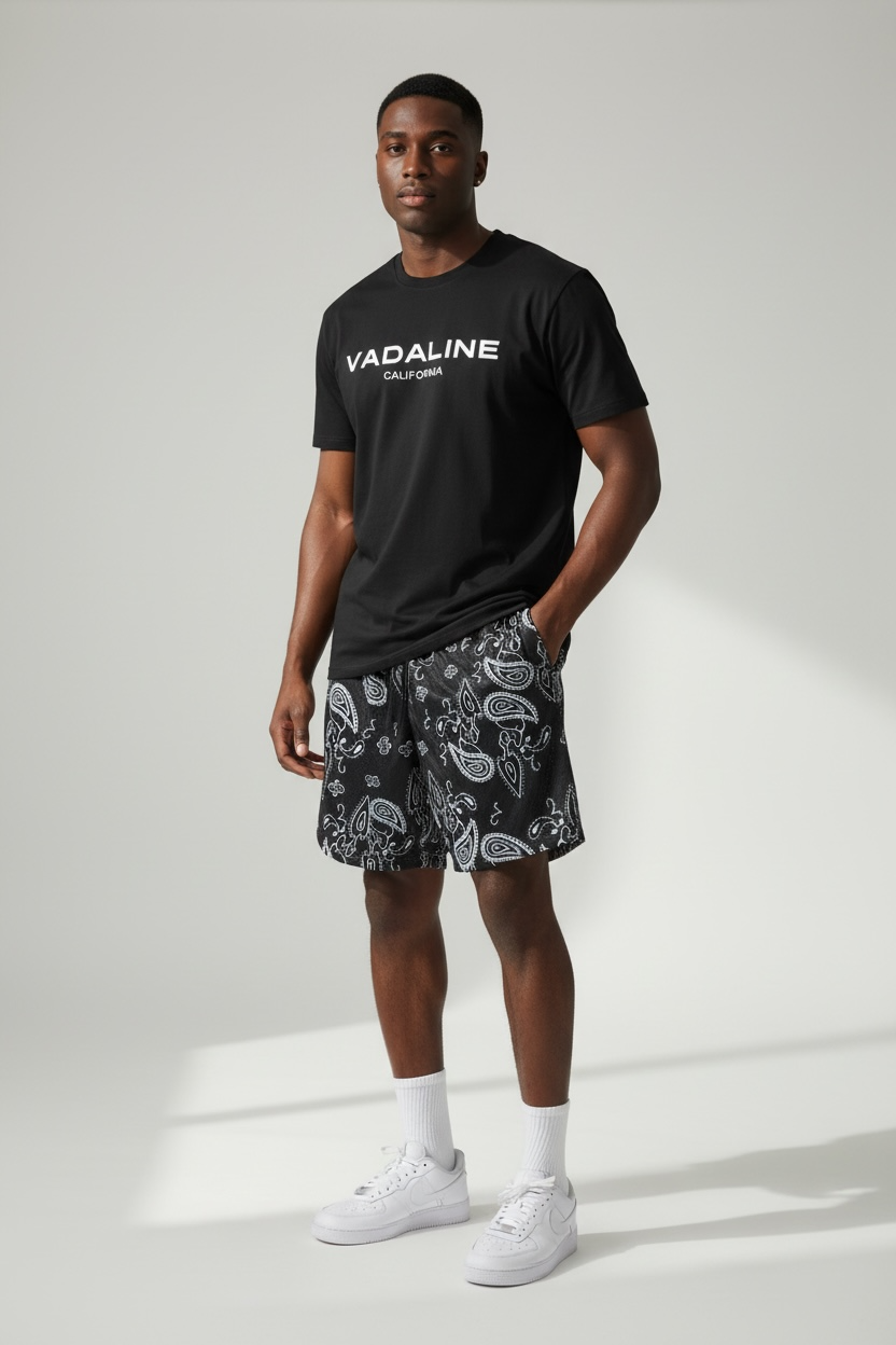 VADALINE BLACK PASILEY SHORTS