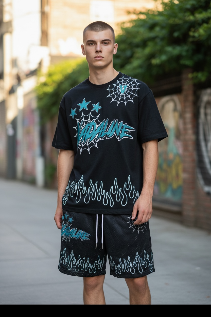 VADALINE BLACK MESH SHORTS