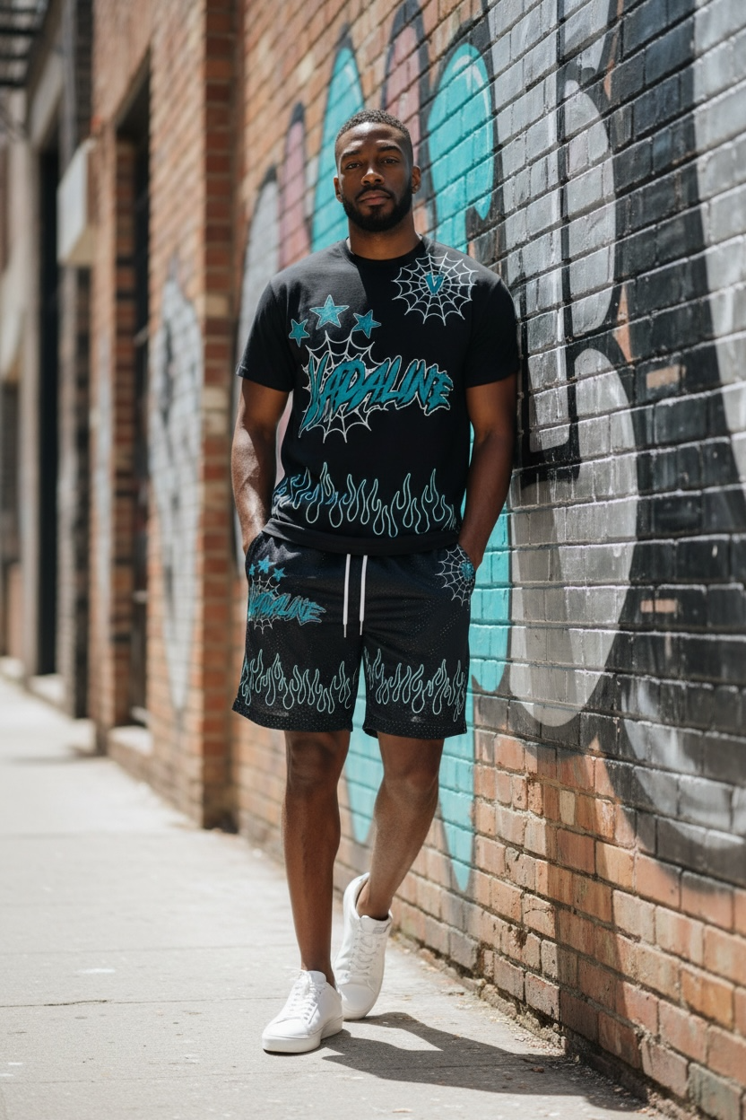 VADALINE BLACK MESH SHORTS