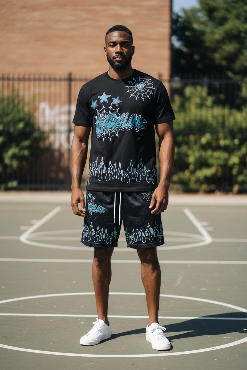 VADALINE BLACK MESH SHORTS