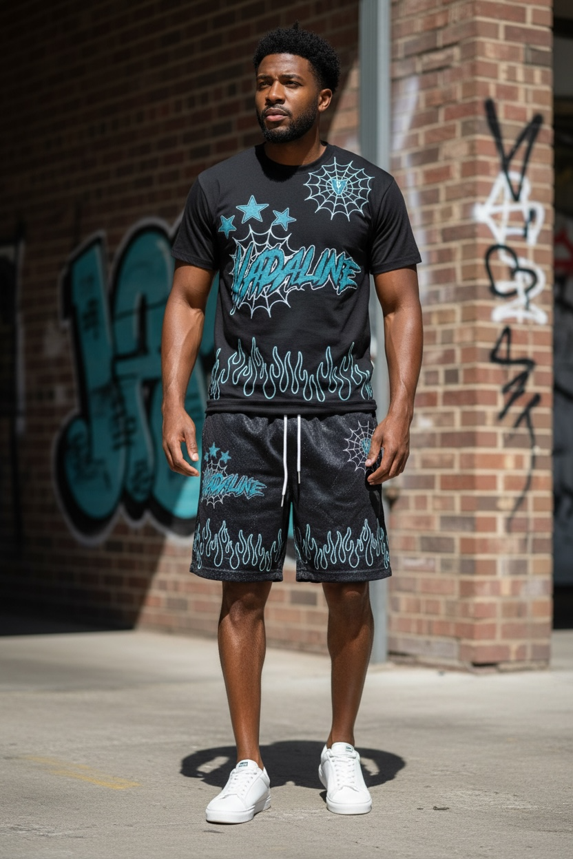 VADALINE BLACK MESH SHORTS