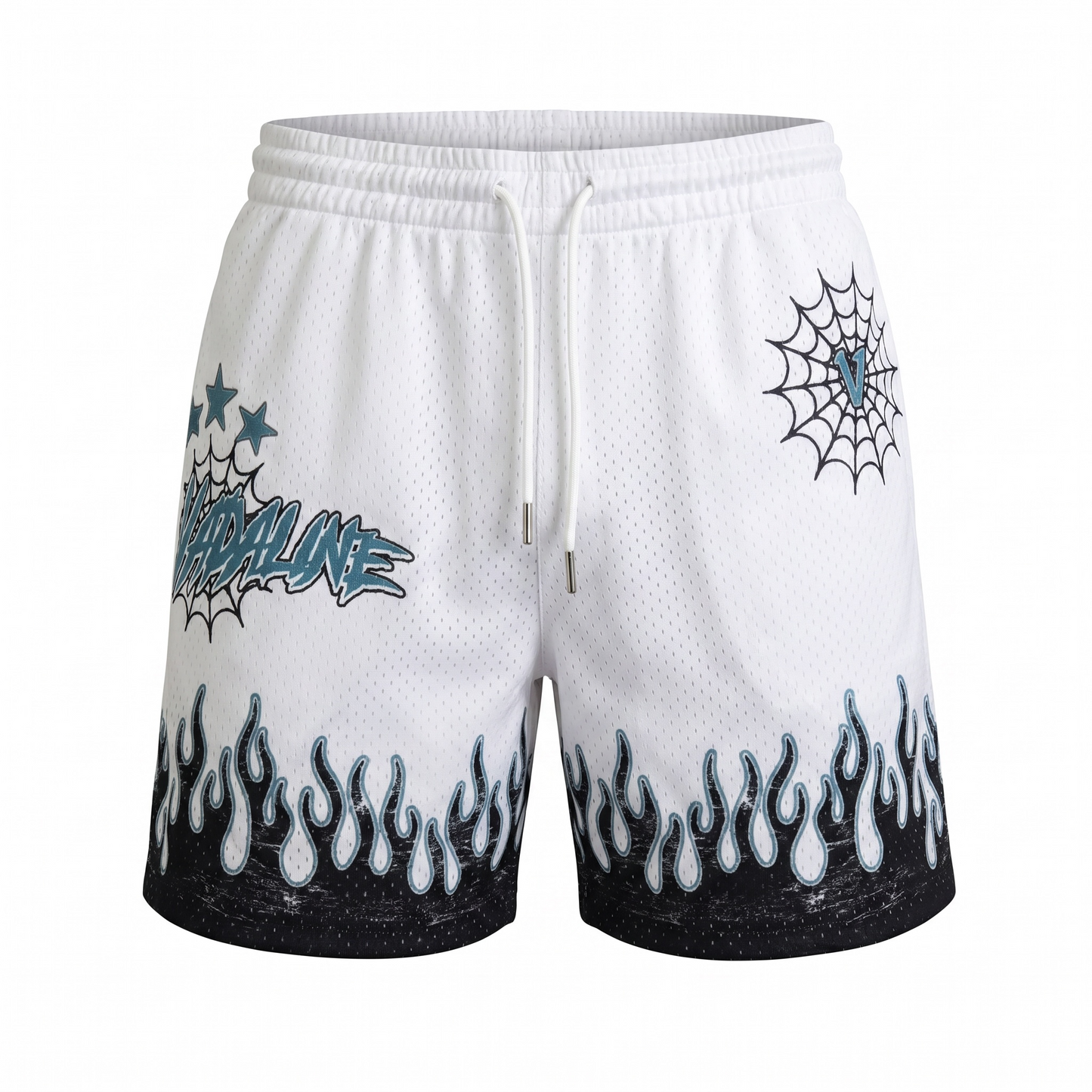 VADALINE WHITE MESH SHORTS