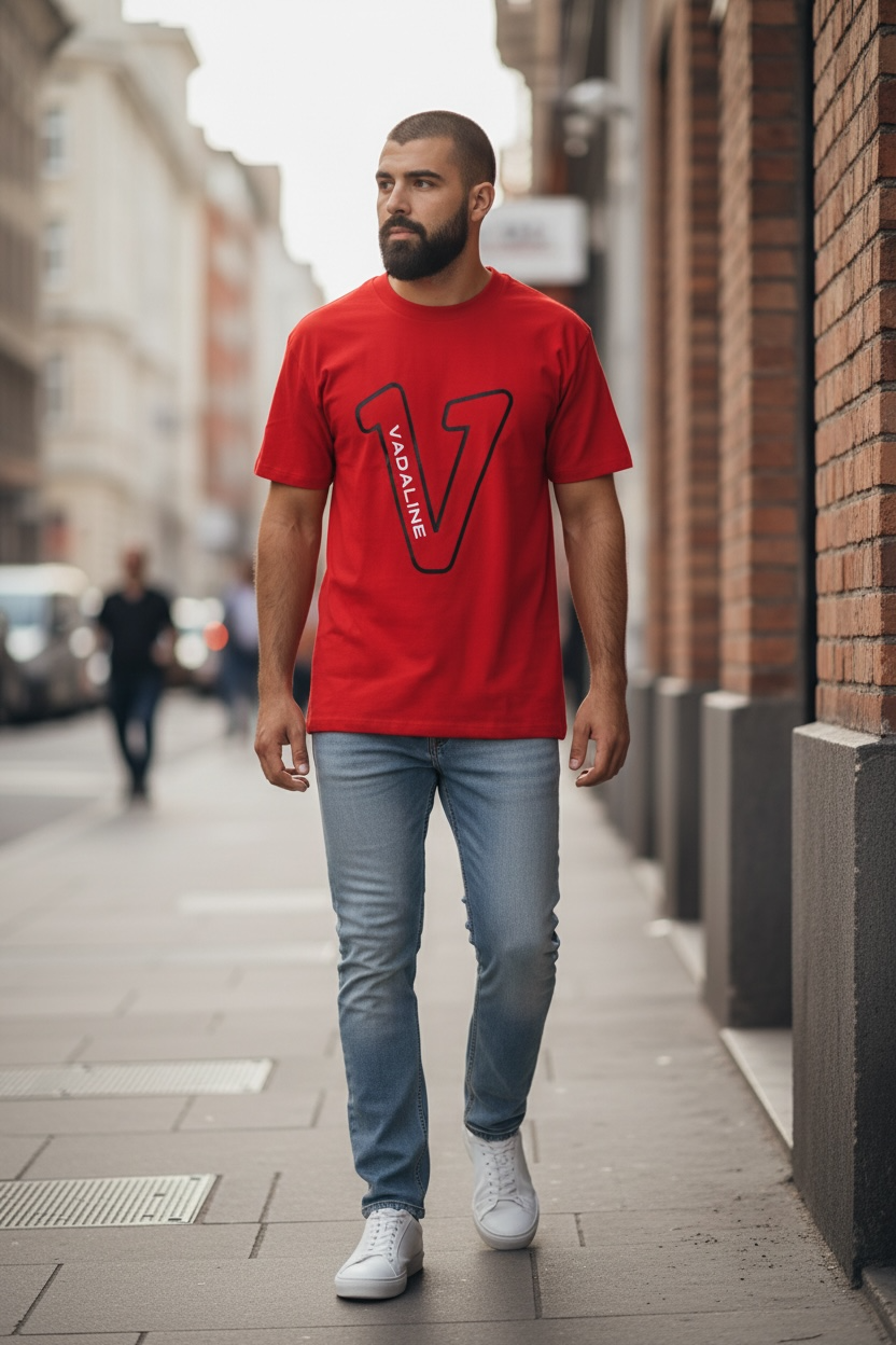 V Logo Red/Black T-shirt