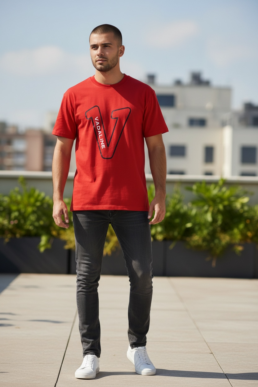 V Logo Red/Black T-shirt