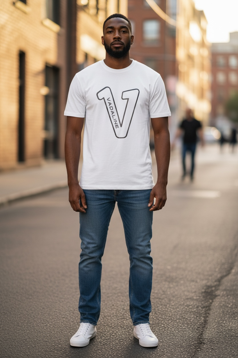 V Logo White T-shirt