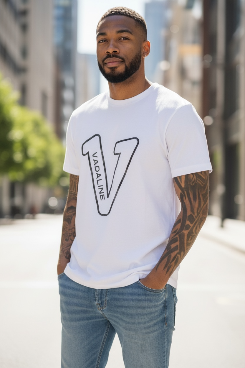 V Logo White T-shirt