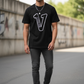 V Logo Black T-shirt