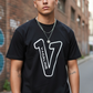 V Logo Black T-shirt