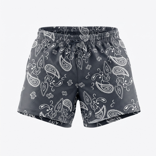 VADALINE GRAY PAISLEY SHORTS