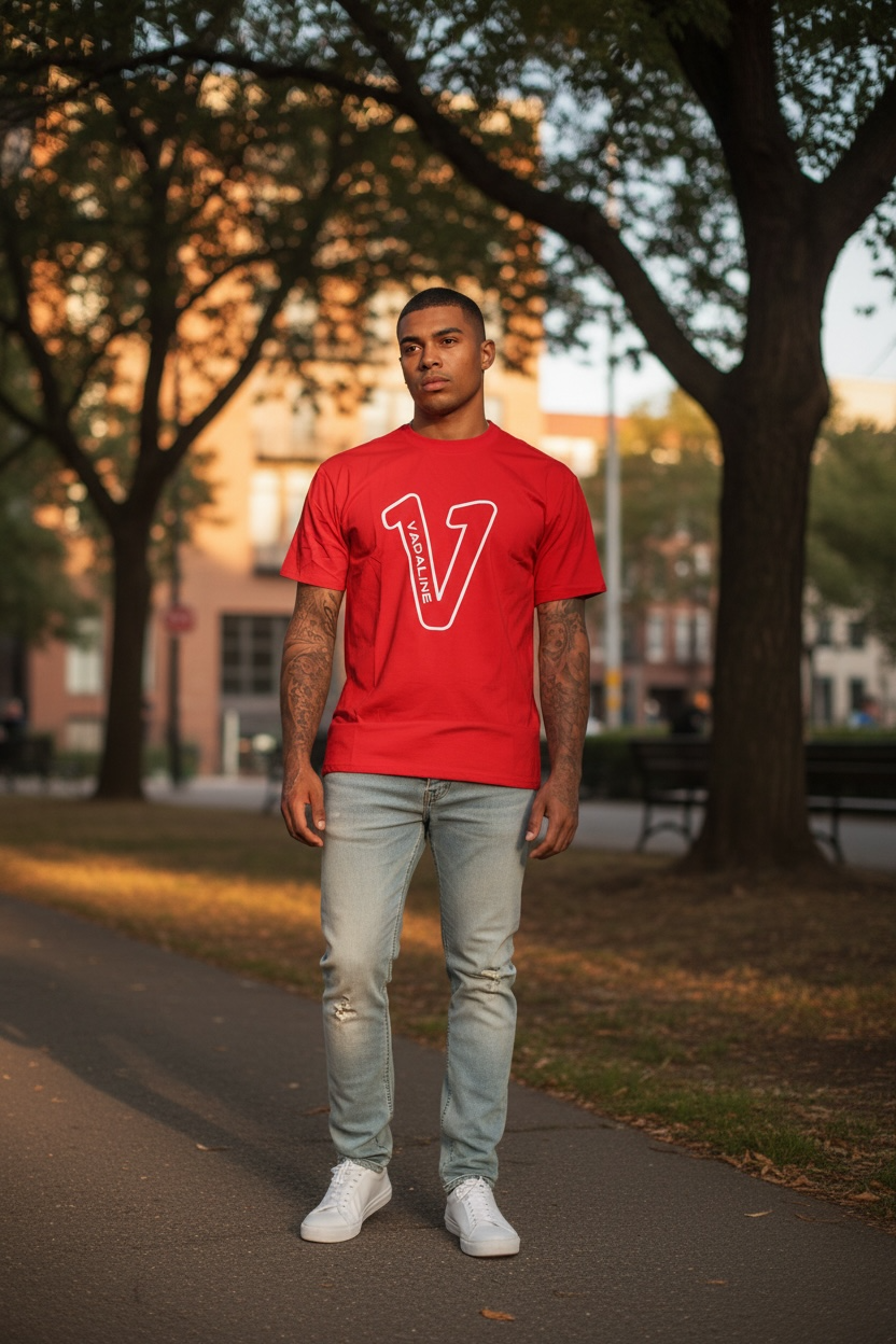 V Logo Red/White T-shirt