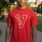 V Logo Red/White T-shirt