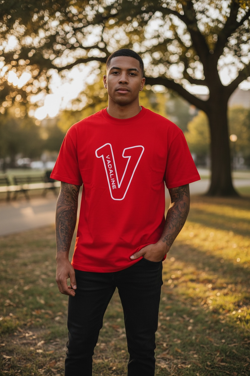 V Logo Red/White T-shirt
