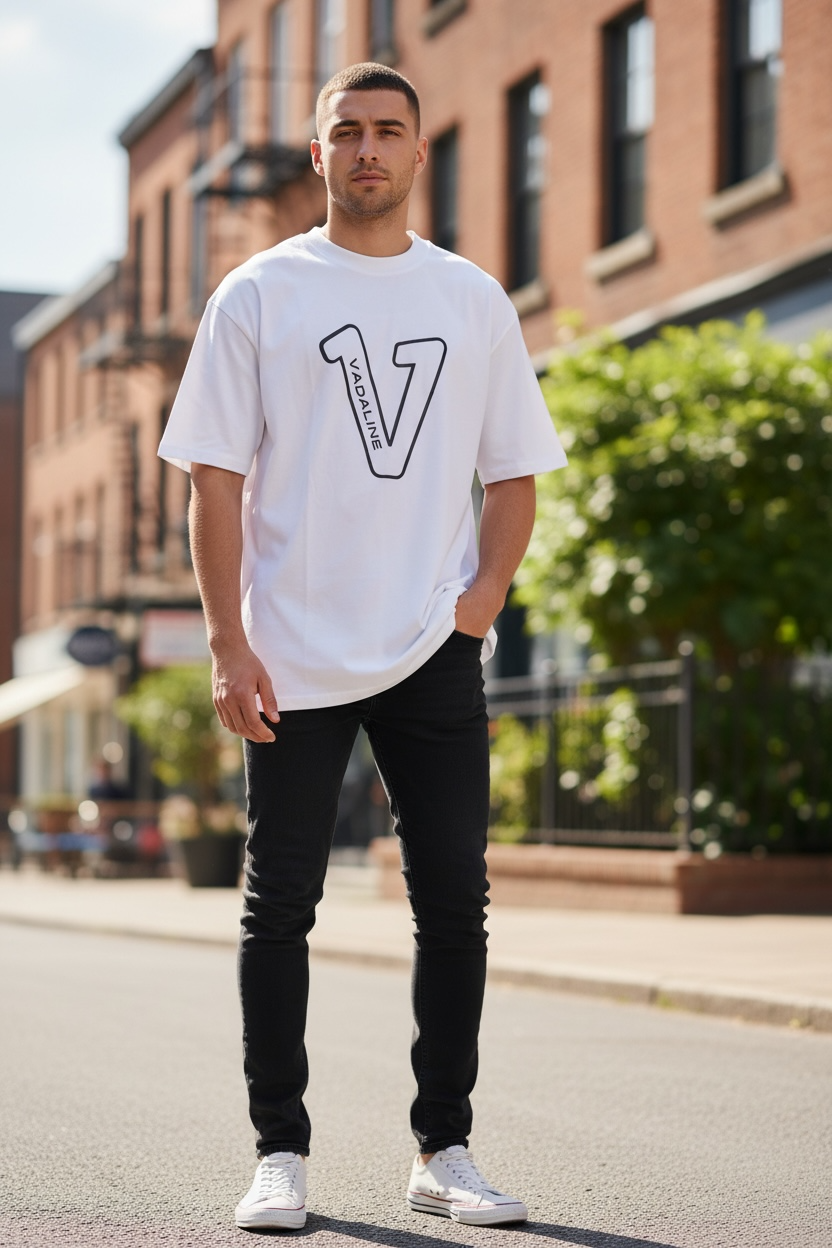 V Logo White T-shirt