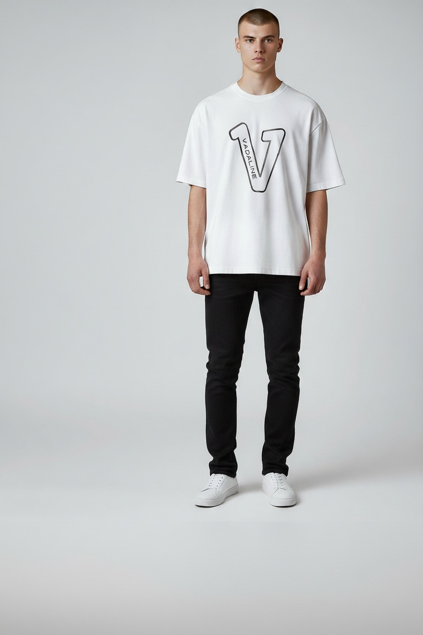 V Logo White T-shirt