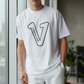 V Logo White T-shirt