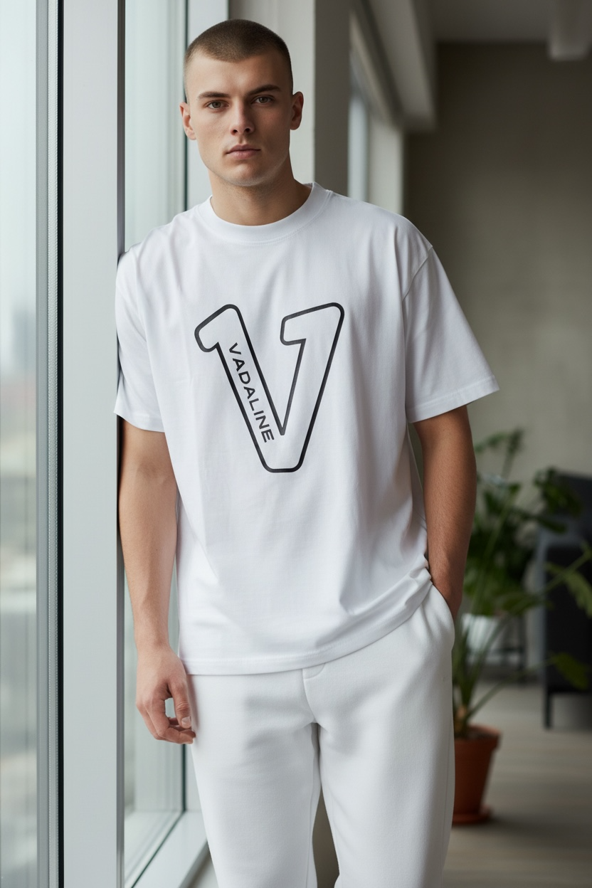 V Logo White T-shirt
