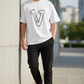 V Logo White T-shirt