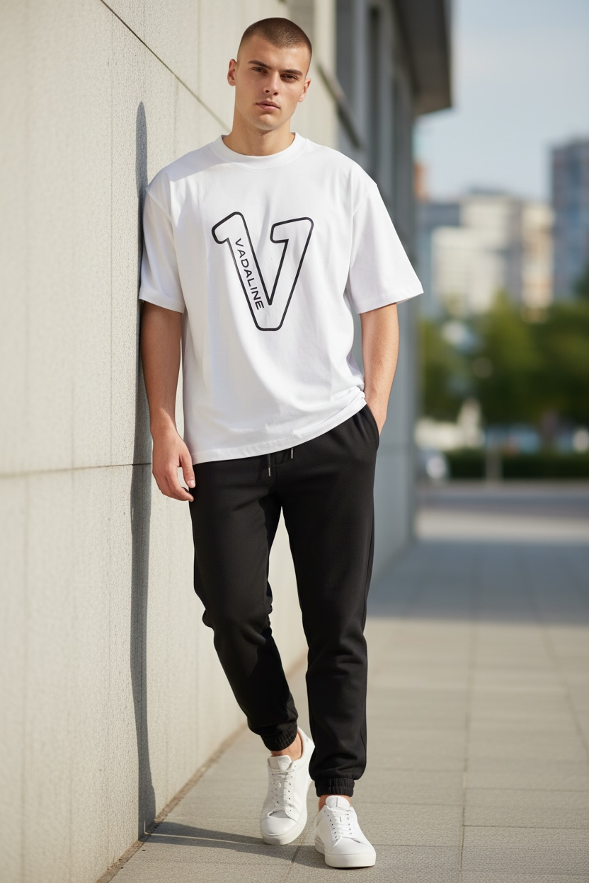 V Logo White T-shirt