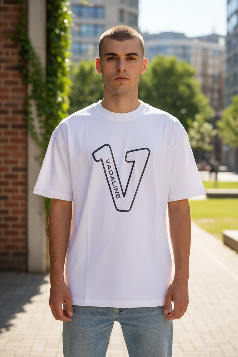 V Logo White T-shirt